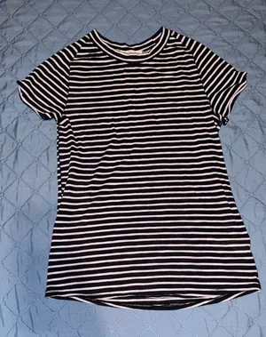 We The Free Black and White Striped Fitted Tee thumbnail 1