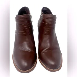 Loeffler Randall Eva Leather Ankle Boots Brown Block‎ Heel Size 10.5 thumbnail 4