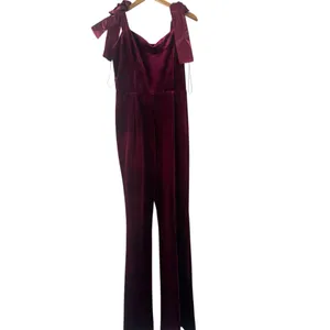 VICI x Emily Travis Logan Velvet Shoulder Tie Jumpsuit thumbnail 4