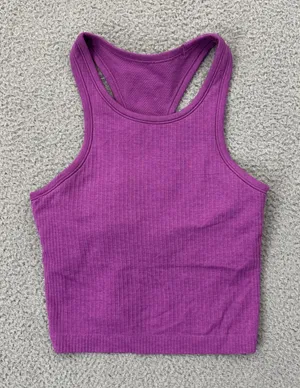 Lululemon Ebb to Street Cropped Racerback Tank Top Vivid Plum Athletic Women's 4 thumbnail 1