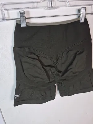 Fabletics Dark Green Seamless Shorts thumbnail 6