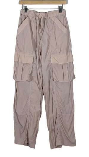 Ces Femme Cargo Solid Utility Pants Tan Gorpcore Crinkle Texture Size M Size M thumbnail 1