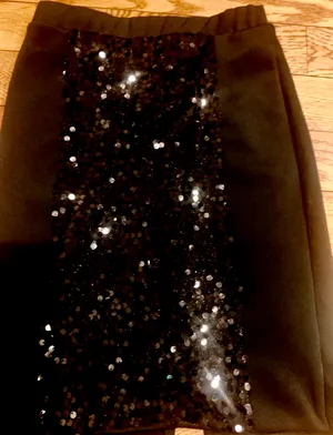 Charming Charlie 2-Piece Black Sequin Halter Set Backless Mock Necktop /skirt thumbnail 11