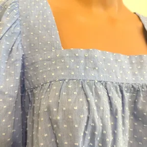 Caslon small square neck popover puff balloon sleeve 3/4 sleeve blouse TB 3084 thumbnail 3