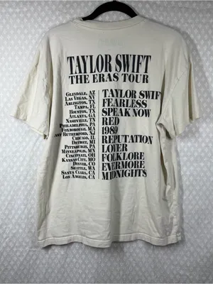 Taylor Swift Cream Eras Tour Graphic Print Short Sleeve Cotton Tee thumbnail 5