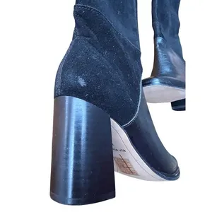 Dolce‎ Vita Fynn Black Suede Crocodile Embossed Leather Heeled Tall Boot Size 6 thumbnail 3