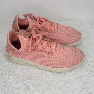 Adidas Pharrell Williams HU pink mesh athletic casual training shoes sz 5 thumbnail 2