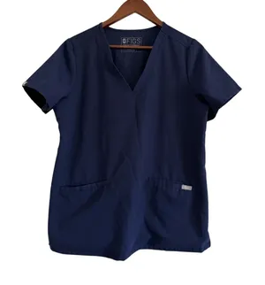 FIGS Casma Scrub Top Navy Blue Short Sleeve Medical Uniform Size Medium FW1100 thumbnail 1