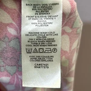 Ann Taylor Black and Pink Graphic Long Sleeve Blouse thumbnail 6