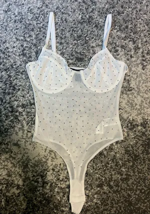 Forever 21 Rhinestone mesh bodysuit thumbnail 1