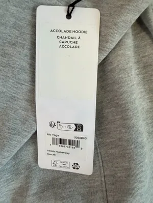 NWT Alo Accolade gray hoodie relaxed fit size xs unisex thumbnail 11