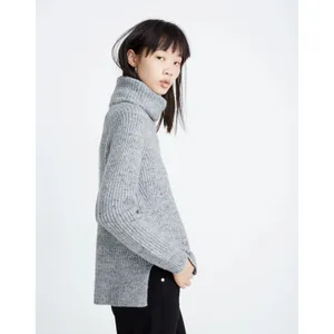 Madewell Mercer Sweater Cable Knit‎ Turtleneck Donegal Gray Sz Small Wool Blend thumbnail 2