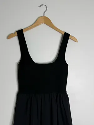 All:Row Lucinda Midi Dress Black Sleeveless Square Neck Size Small thumbnail 6