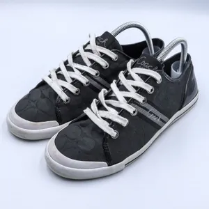 Coach Polly Signature Monogram Sneakers Womens 9B Black Jacquard Patent Low Top thumbnail 15