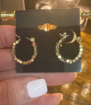 Gold Hoop Boutique Earrings 18K Yellow 1.25” width thumbnail 1