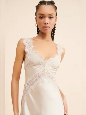 Hansen and Gretel Lucille Slip Dress In Champagne- size Large thumbnail 4