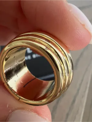 Anine Bing Chunky Ribbed 14k Ring in Gold thumbnail 9