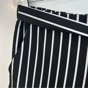 NWT Have Los Angles Black & White Striped Belted Lightweight Pull on Pants Small thumbnail 4
