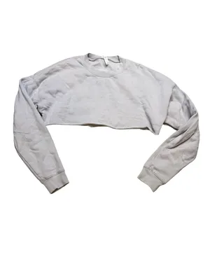 💜 Alo Yoga Cropped Fleece Sweatshirt Light Purple Size Small 💜‎ thumbnail 2