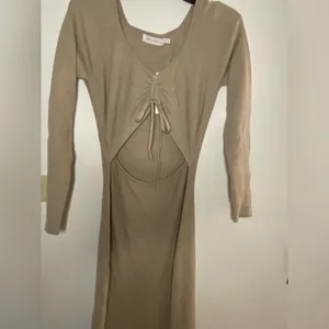 All In Favor Ribbed Cutout Midi Dress Long Sleeve Size Medium NWT thumbnail 6