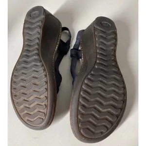 UGG‎ Black Sling back Sandals Wedge Heels Summer Comfort Canvas Stretch Sz 10 thumbnail 9