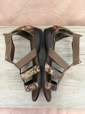 Munro Zena Gladiator Brown Snake Reptile Print Leather Slip On Strappy Sandal 9 thumbnail 6