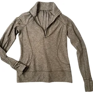 Lululemon Rush Hour 1/2 Zip Heathered Military Green Pullover Size 8‎ Active thumbnail 1