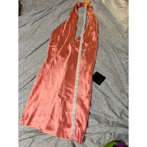 NWT Lulus Size XS Mini Halter Dress Pink Coral Glam Shine Open Back Formal Dance thumbnail 3