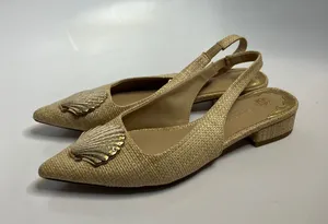 Jennifer Sumko Antonio Melani Slingback Flats Womens 6M Tan Excellent Shell thumbnail 1