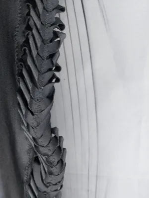 FP Movement By Free People Ruffled Festival Fringe Edgy Metallic Gray Leggings thumbnail 5