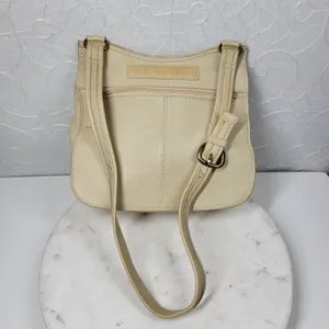 Vintage Fossil Crossbody Bag #75082 Medium Cream Soft Leather Adjustable Strap thumbnail 6