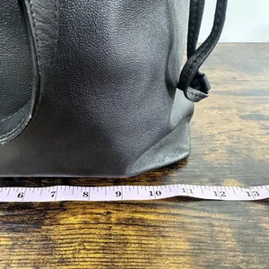 Jimmy Choo Bucket Drawstring Bag Womens Small Black Leather Shoulder Purse Italy thumbnail 14