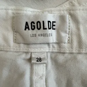 Agolde Women’s Riley Crop Straight Leg Sour Cream White Denim Jeans Size 28 thumbnail 5