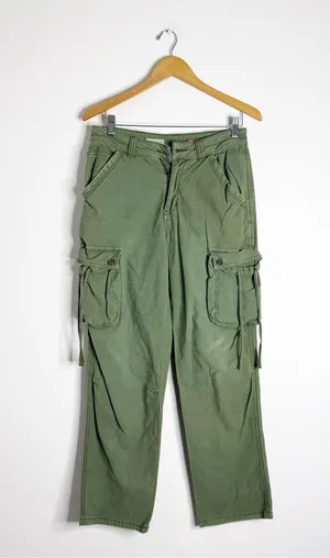 Pilcro Anthropologie Cargo Pants Size 26 Green Utility Cotton thumbnail 1