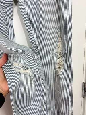 BDG Urban Outfitters Blue Size 24 Mid-Rise Cigarette Ankle Striped Jeans thumbnail 5