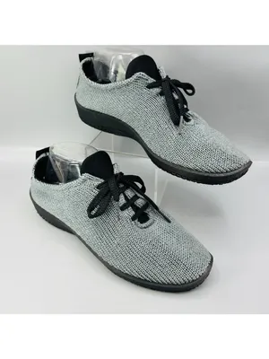 Arcopedico LS Comfort Shoes Womens 10 Gray Knitted Round Toe Casual Lace Up thumbnail 2