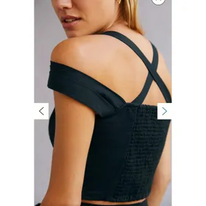 Anthropologie Maeve Size-XS Black‎ Linen Off The Shoulder Twist Crop Top thumbnail 2