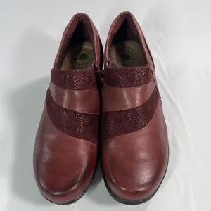 Earth Origins Reegan Women's Shooties 10‎ M Medium Burgundy Leather Wedge Shoes thumbnail 2