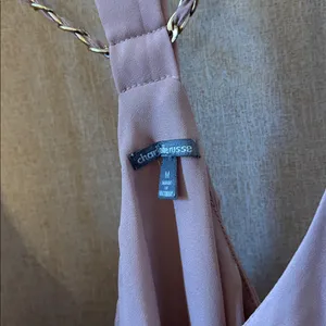 FINAL MARKDOWN Charlotte Russe Blush Pink top with Chain Straps lined medium thumbnail 3
