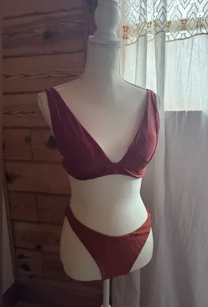 BIKINI NWOT two piece brown/clay color size medium thumbnail 1