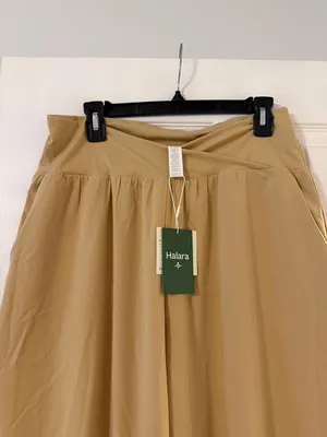 HALARA Tan High-Waist Wide Leg Pull-On Pants size L brand new inseam 24” thumbnail 3