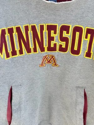 Minnesota Gophers Off-The-Shoulder Sweatshirt Gray thumbnail 5