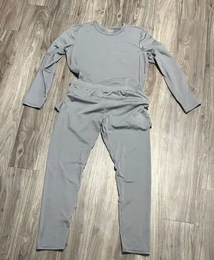Elegant Women's Light Gray Pajama Set Size XL thumbnail 1