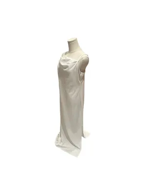 bebe White Sparkly Glitter Cowl Neck Maxi Slip Dress with Slit Size Medium thumbnail 2
