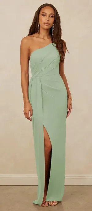 Azazie Dusty Sage Bridesmaid Dress thumbnail 1
