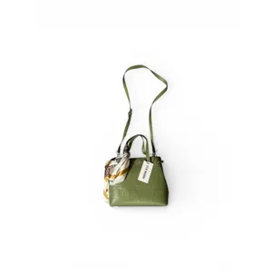 Steve Madden Satchel Womens Olive Green NWT Embossed Logo Scarf Crossbody Medium thumbnail 3