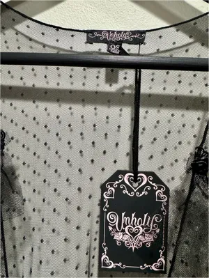 Unholy Dolls Kill Midnight Honeymoon Sheer Gothic Tulle Robe NWT OS thumbnail 3