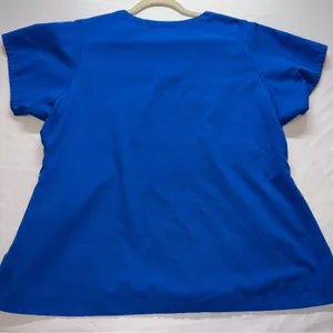 Vera Bradley Scrub Top Women Large Blue Paisley Trim V-Neck Medical Nursing‎ thumbnail 5