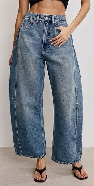 Good American 8/29‎ Extreme Barrel Jeans Indigo Balloon Wide Leg High Rise 90s thumbnail 1