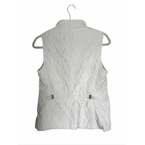 Croft & Barrow Women's Sz S Petite White Quilted Full Zip Vest Mid-Length thumbnail 5